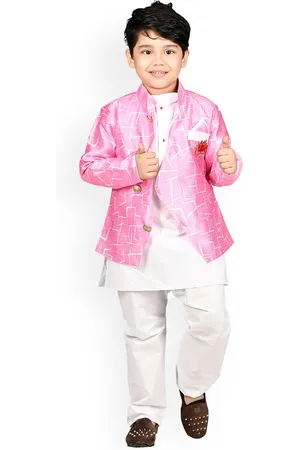 BAESD Boys Kurta With Pyjamas And Printed Waistcoat