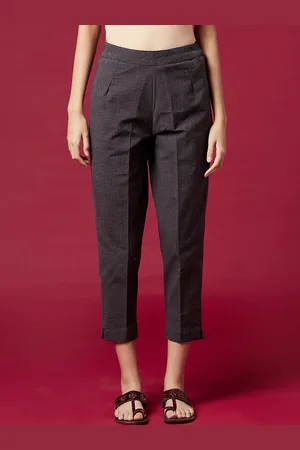 Fabindia Women Slim Fit Cotton Trousers