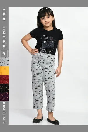 BAESD Girls Pack Of 5 Printed Pure Cotton Leggings