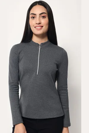BEATNIK High Neck Half Zipper Top