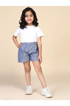 Biglilpeople Girls Checked Printed Cotton Shorts