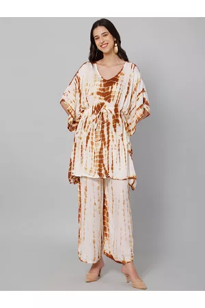 Aditi Wasan Tie & Dye Kaftan Kurti With Palazzos