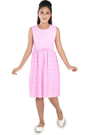 Clothe Funn Pink Polka Dot Print Fit & Flare Dress