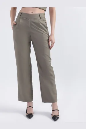 CENTRESTAGE Women High-Rise Pleated Parallel Trousers
