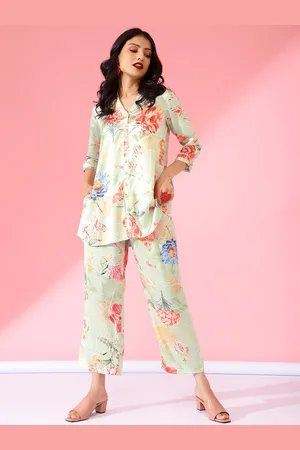 Bani Women Floral Printed Shirt & Trousers