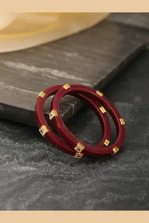 Amoli Concepts Set Of 2 Artificial Stone-Studded Bangles