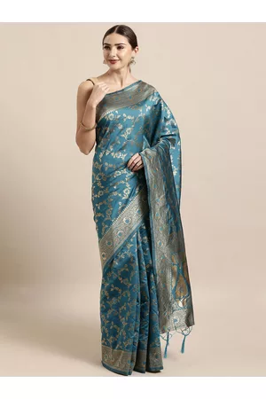 Kalini Floral Woven Design Zari Banarasi Saree