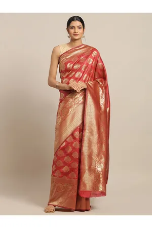 Kalini Floral Woven Design Zari Banarasi Saree