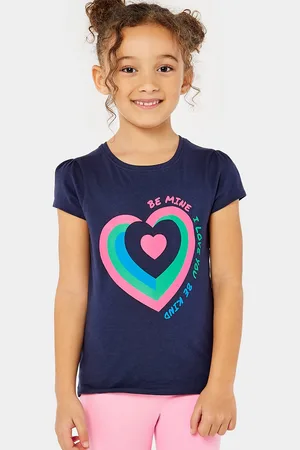 Mothercare Girls Typography Print Knitted Pure Cotton T-shirt