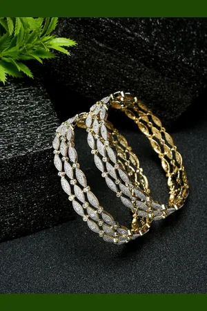 Anouk Set Of 2 Gold-Plated AD Studded Bangles