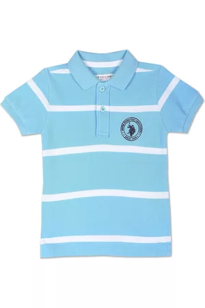 Ralph Lauren Boys Striped Polo Collar Pure Cotton T-shirt