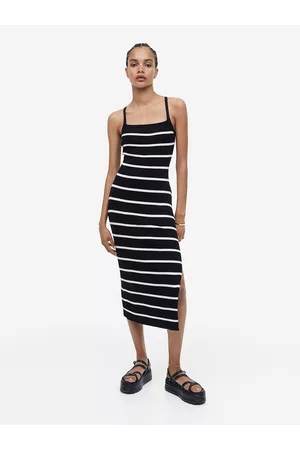 H&M Knitted Dresses - Open-Backed Rib-Knit Dress