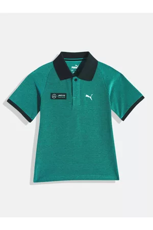 PUMA Kids Mercedes AMG Petronas Regular Fit Pure Cotton Polo Collar T-shirt