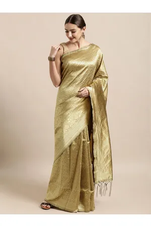 Kalini Ethnic Motifs Woven Design Zari Silk Blend Banarasi Saree