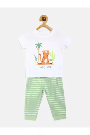 MINI KLUB Boys Printed T-shirt with Striped Trousers