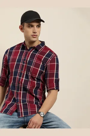 Moda Rapido Men Pure Cotton Slim Fit Opaque Checked Casual Shirt