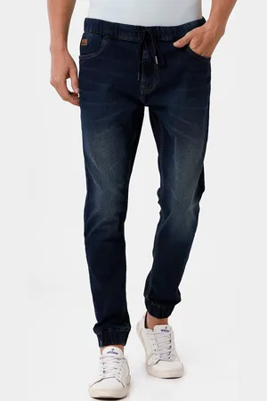 WROGN Men Blue Mid Rise Light Fade Stretchable Joggers Jeans