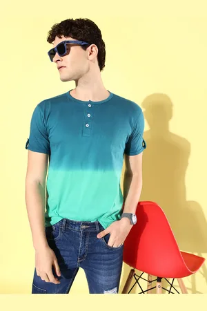 CS LIFE Tie and Dye Henley Neck T-shirt