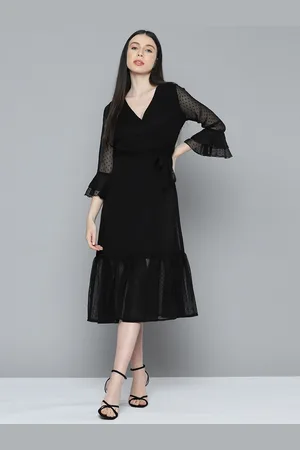 Chemistry Bell Sleeve Georgette Midi Dress