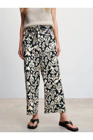 Shop Wardrobe Black Printed Trousers Online  Westside