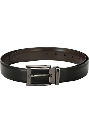 Pacific Men Black & Brown Solid Reversible Belt
