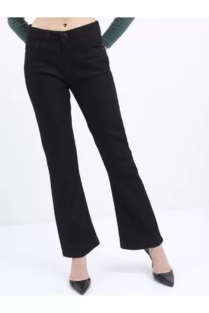 Ketch Women Clean Look Mid-Rise Cropped Bootcut Stretchable Jeans