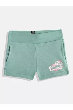 PUMA Girls Floral Printed Essential Flower Regular Fit Power Sustainable Shorts