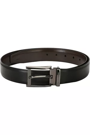Pacific Men Black & Brown Solid Reversible Belt