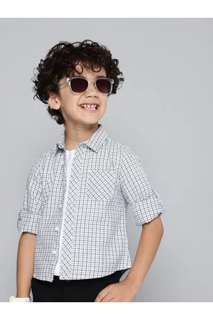HERE&NOW Boys Checked Pure Cotton Casual Shirt