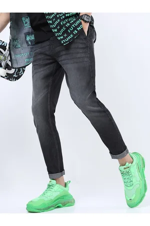 Ketch Men Charcoal Grey Slim Fit Clean Look Stretchable Jeans