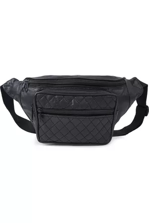 Cimoni Textured Leather Waist Pouch with Quilted