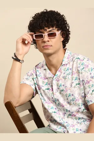 Sangria Floral Printed Casual Shirt