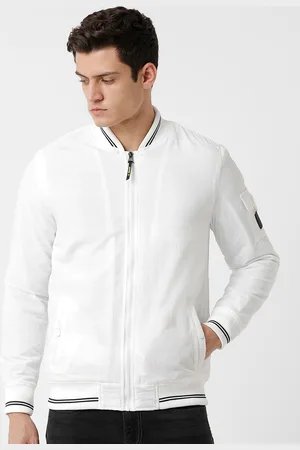 WROGN Men White Black Bomber Jacket