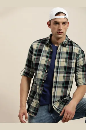 Moda Rapido Men Pure Cotton Slim Fit Opaque Checked Casual Shirt
