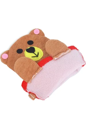 Baby Moo Infant Kids Teddy Bear Shaped Loofah Bath Glove