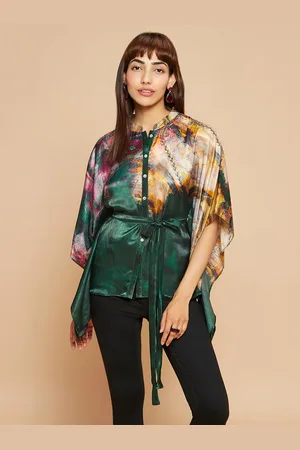 Liva Printed Liva Satin Kaftan Top