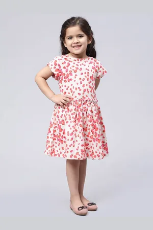 Biglilpeople Pink Floral Print Fit & Flare Dress