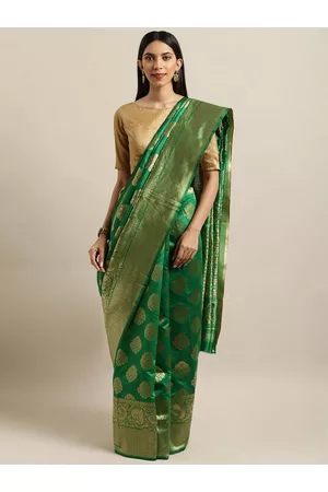 Kalini Ethnic Motifs Woven Design Zari Banarasi Saree