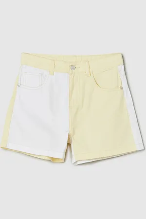 Max Collection Girls Mid Rise Colourblocked Pure Cotton Shorts