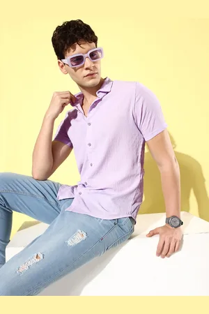 CS LIFE Men Classic Regular Fit Textured Opaque Self Design Casual Shirt