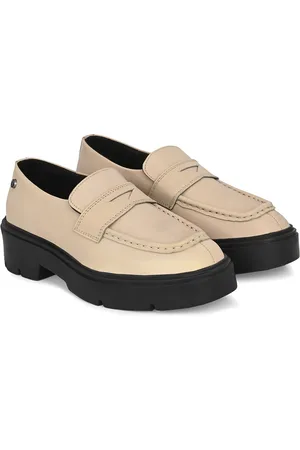Delize Women Memory Foam Leather Penny Loafers