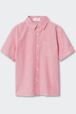MANGO Boys Striped Pure Cotton Casual Shirt