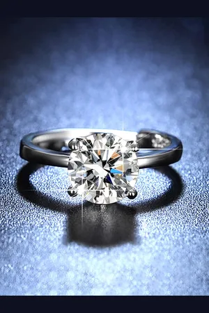 Designs & You Silver-Plated Crystal Studded Adjustable Finger Ring