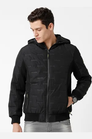 WROGN Men Black Striped Bomber Jacket