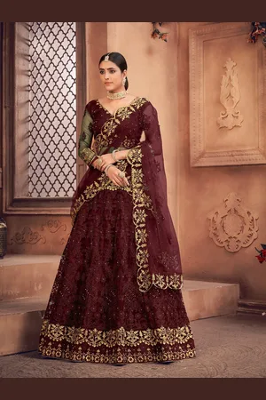 Atsevam Embroidered Semi-Stitched Lehenga & Unstitched Blouse With Dupatta