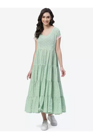 Biba Women Green Floral Anarkali Kurta