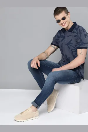 HERE&NOW Men Floral Donald Duck Printed Polo Collar T-shirt