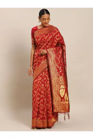 Kalini Ethnic Motifs Woven Design Zari Banarasi Saree