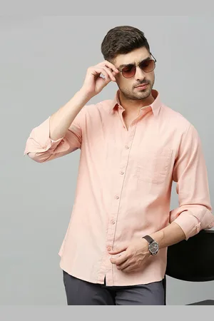 HARVARD Men Peach-Coloured Classic Slim Fit Opaque Casual Shirt