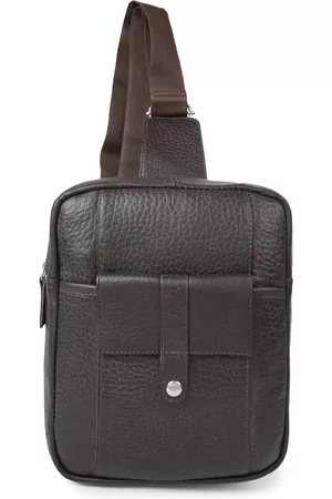Cimoni Unisex Textured Leather Structured Crossbody Bag